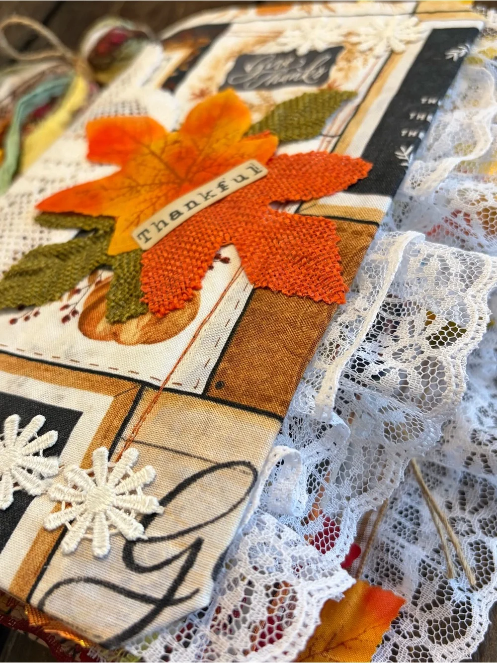 Fall Autumn Junk Journal Softcover Give Thanks Gather Thankful Decorated 3 Sig